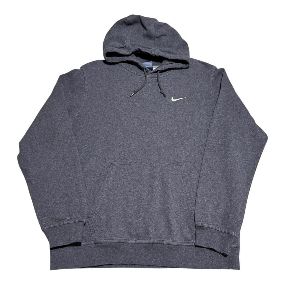 Nike Cotton‎ Blend Gray Essential Swoosh Hoodie Sweatshirt Adult XL